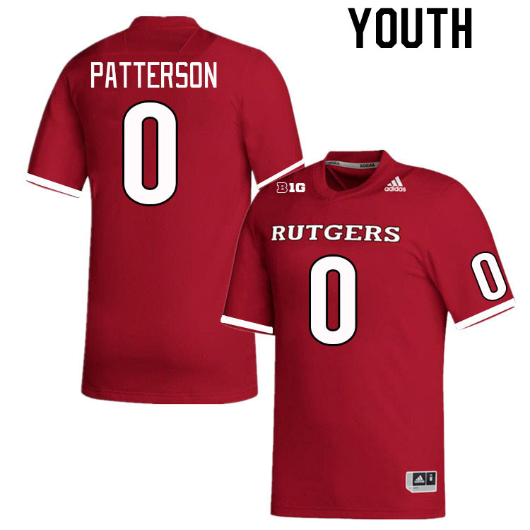 Youth #0 Max Patterson Rutgers Scarlet Knights College Football Jerseys Stitched Sale-Scarlet